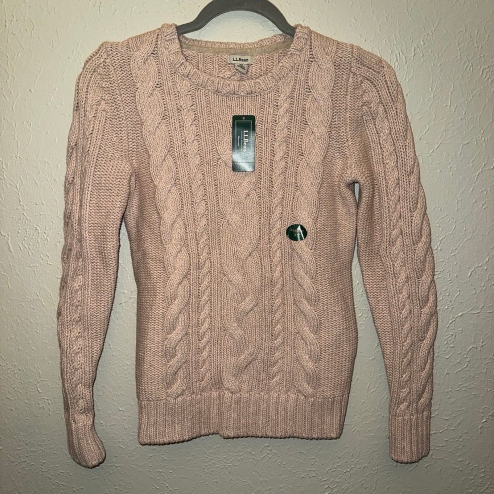 L.L. Bean Women's Cable Knit Sweater - Soft Pink